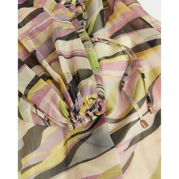 TED BAKER ZEENAA Blouson Sleeve Sheer Mini Dress - Picture 3 of 10